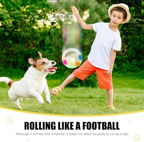 Dog Toy Ball with Handle, Toss and Fetch Play, Interactive Ball for Dogs Playing, Squeaky Floating (2pc) - Image 6