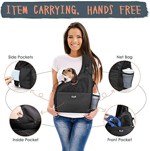 Lukovee Pet Sling, Hands Free Hard Bottom Papoose for Puppy Small Dogs - Image 4