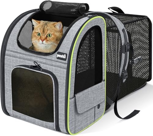 pecute Cat Backpack Expandable, Cat Carrier Backpack with Breathable Window by pecute