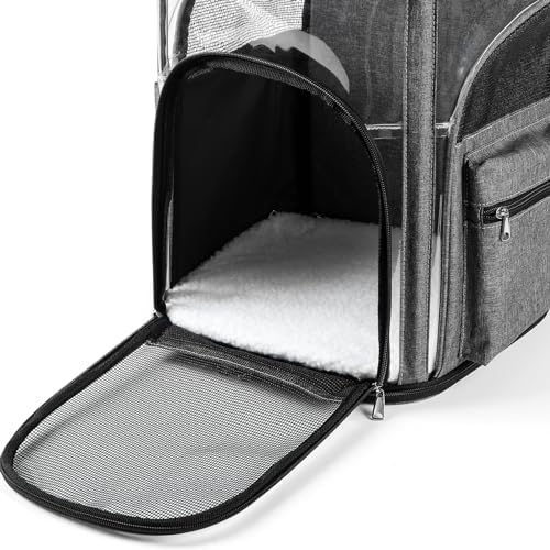 Cat Carriers Dog Carrier Pet for Small Medium Cats Dogs Puppies up to 25 Lbs, TSA Airline Approved Soft Sided, Collapsible Travel Puppy - Black Grey (M: 13" LX11.4 WX17.3 H, Black) - Image 3