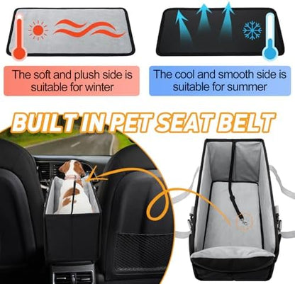 Portable Dog Car Seat for Small Dogs, Puppy Car Seat, Black - Image 6