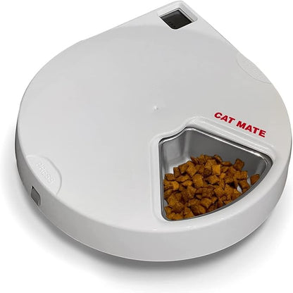Cat Mate Stainless Steel Bowl Inserts - Replacement Bowls for 5-Meal C500 Automatic Pet Feeder (Pack of 5)
