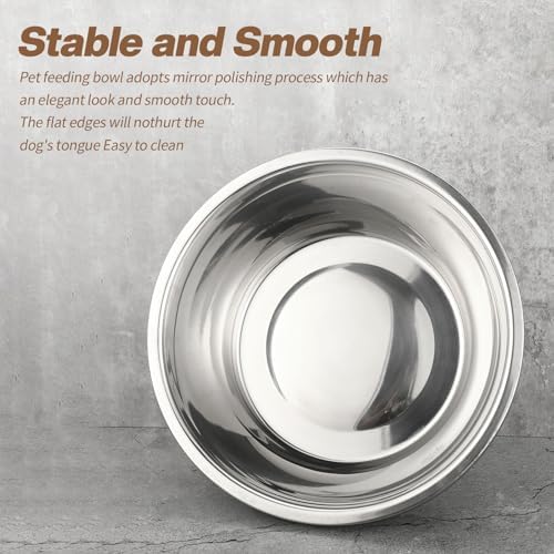 Ziliny 6 Pcs 8 Cup Metal Dog Bowls Stainless Steel Food Dish 64 Oz - Image 4