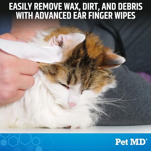 Pet MD Advanced Ear Finger Wipes for Dogs & Cats - Cucumber Melon (50ct) - Image 2