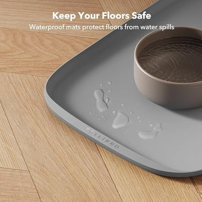 PETLIBRO Dog Food Mat, Safety Silicone Cat Food Mat for Feeder & Fountain, Waterproof Dog Bowl Mat, Raised Edge Spill Protection Floor, Cove Feeding Mat for AF005, AF103 Single Tray, AF203 Single Tray - Image 4