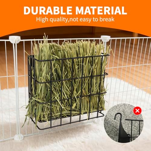 BESNEW Large Rabbit Hay Feeder,Upgraded Metal Guinea Pig Hay Feeder Hay-Leak Proof Bottom,Easy to Install,Bunny Supplies for Rabbit Guinea Pig Chinchilla Small Animals - Image 4