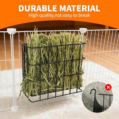 BESNEW Large Rabbit Hay Feeder,Upgraded Metal Guinea Pig Hay Feeder Hay-Leak Proof Bottom,Easy to Install,Bunny Supplies for Rabbit Guinea Pig Chinchilla Small Animals - Image 4