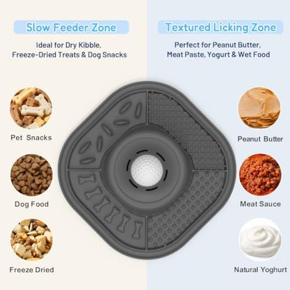 Lick Mat for Dogs & Cats with Interactive Rolling Ball & Suction Cups - Image 3