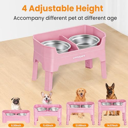 URPOWER Elevated Dog Bowls, 3-in-1 Double Deck Raised Dog Bowl Stand - Image 3