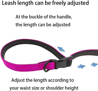 Multifunctional Dog Leash with Extra Handle -4 in 1 Hands-Free Adjustable Dog Leash for Jogging, Walking, Running - Fits Small and Medium-Sized Dogs (Hot Pink, M)