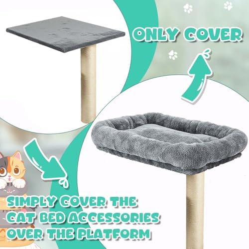 Abbylike 2 Pcs Cat Tree Replacement Bed Covers,13.8 x 13.8 Inch - Image 4
