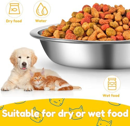 5 Pcs Stainless Steel Cat Bowls, 5.5 in Shallow Wide Cat Food Bowls - Image 3