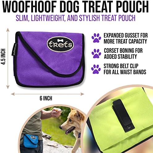 Woofhoof Dog Treat Pouch, Purple Training Treat Pouch - Clip On Dog Treat Holder, Innovative No Spill Design, Magnetic Flap, Expandable Gusset, Made of Durable Nylon, Machine Washable - Image 2