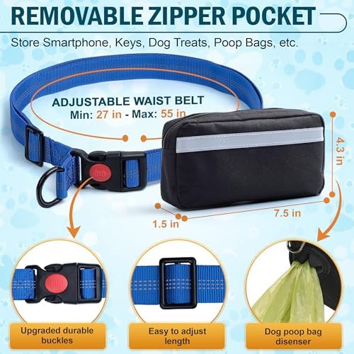 Hands Free Dog Leash for 2 Dogs, Waist Leash with Dual Bungee - Image 5
