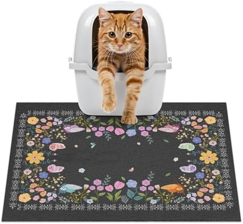 Unicorn Catcher 24"x15" Cat Litter Mat Non-Slip Washable Litter Box Mat by UnicornCatcher
