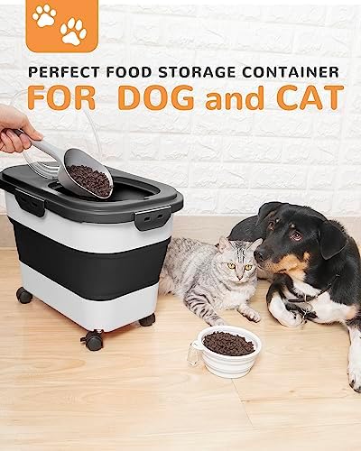 20-23 Lbs Dog Food Storage Container Airtight,Collapsible Pet Food Storage - Image 2