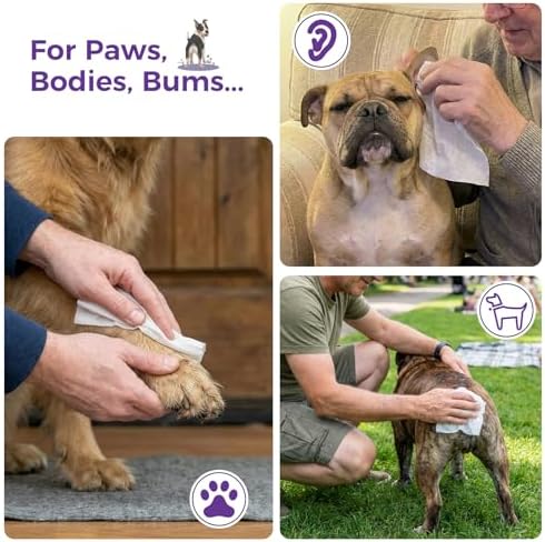Extra Large 8“ x 13" Dog Wipes, Hypoallergenic, Lavender Scented, Plant-Based Grooming Wipes for Deodorizing & Hydrating Paws, Body, Butt, Ears & Coat - 360 Count - Image 6