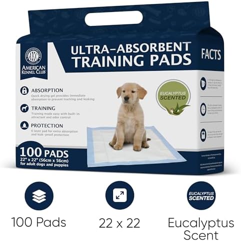 AKC Puppy Training Pads, 22" x 22", Eucalyptus Scented 100 Count - Image 2
