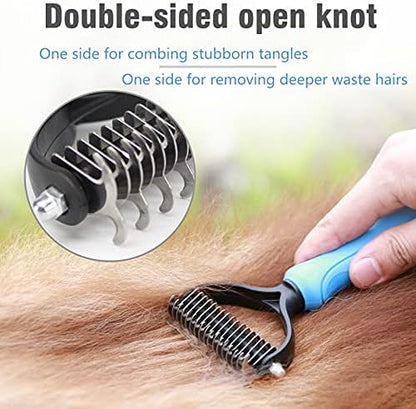 Long Tooth Undercoat Grooming Rake + Curved-Tooth Detangling Comb - Image 6