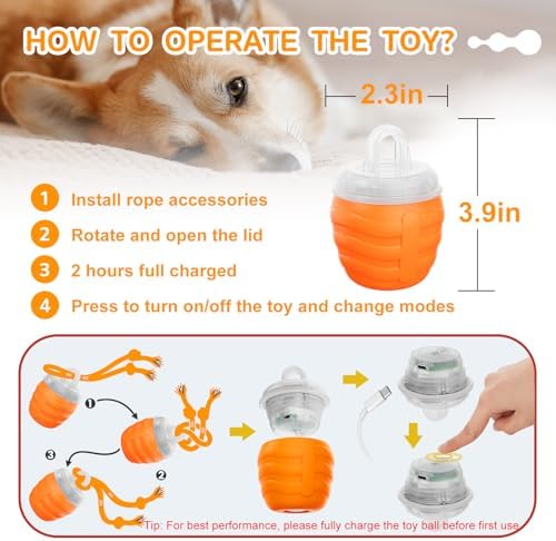 Interactive Dog Toys Ball, Automatic Motion Activated Dog Interactive Toy for Medium/Large Dogs, Moving Dogs Ball for Boredom(Blue) - Image 3