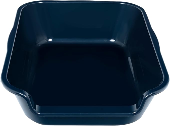 2 Pack Extra Large Dog Litter Box Pan Tray (ABS Material), Low Entry Jumbo Senior Litter Boxes for Multiple Kitten Big Cats, Pet Safe Indoor Dog Potty (Dark Blue, 20" L x 15" W)