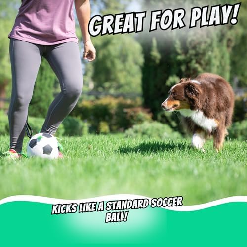 Hyper Pet Grab Tabs Dog Soccer Ball with Straps (7.5") Indoor or Outdoor; Interactive Durable Fetch Ball with Tug Toy for All Dog Breeds - Image 3
