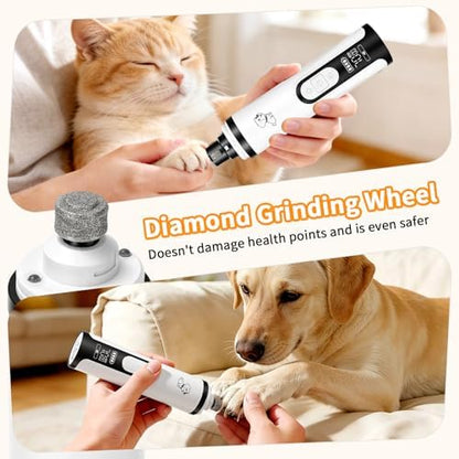 Upgraded Dog Nail Grinder Quiet 3 Adjustable Speed Cordless Silent Nail Grinder Pet Nail Trimmer with LED Light Pet Silent Painless Paw Grooming Supplies for Small/Medium/Large Dogs & Cats - Image 6