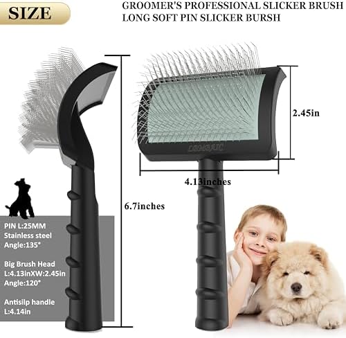 Doodle Brush Poodle Slicker Brush for Grooming Fluff Shedding Easy. - Image 5