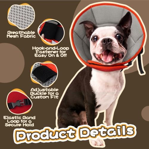 Dog Cone for Large Dogs After Surgery, Soft Dog Cone Collar for Dogs to Stop Licking, Adjustable Comfy E-Collar Alternative Lightweight Post-Surgery Recovery Elizabethan Collar for Pet - Image 3