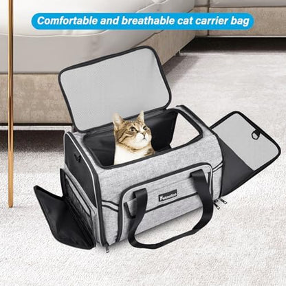 Petmolico Cat Carrier Soft-Sided Airline Approved, Medium, Grey-X862 - Image 6