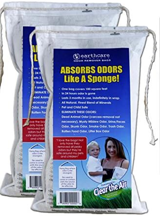 Odor Removing Bag Stinky Smells Pet Odor etc (2 Pack) by EarthCare