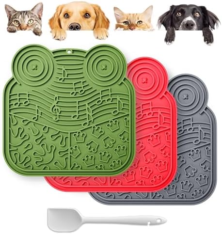 LPFALASAT Frog 3 Pack - Silicone Dog & Cat Lick Mat with Suction Cups - Anxiety Relief/Promotes Healthy Eating/Frozen & Dishwasher Safe - Pet Peanut Butter Lick Pad by LPFLASAT