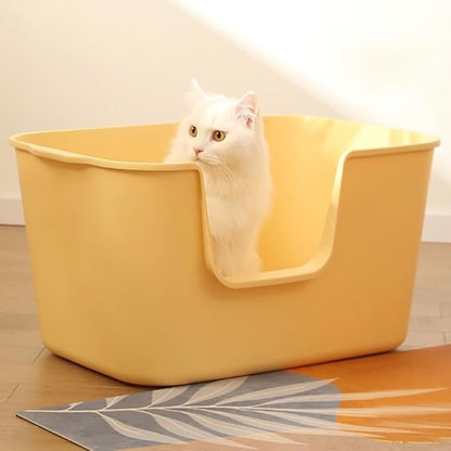 Extra Large Kitty Litter Box with High Sides, Anti-Splashing, Tool-Free Assembly, Multi Cat, Jumbo (Grey) 24.60" L x 16.92" W x 12.99" H