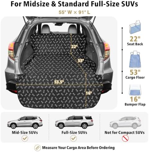 F-color SUV Cargo Liner for Dogs - Heavy Duty Trunk Cover for Midsize SUVs - Image 2