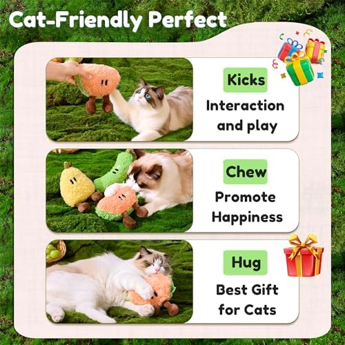 Cat Toy Kicker Pillows, Plush Catnip Cat Toy with Crinkle and Beep Sound, Interactive Toy for Kitten Feline Chew Enrichment, 5.91” Size for Bored Indoor Adult Cat Soft Cuddle Scratch Play - Image 5