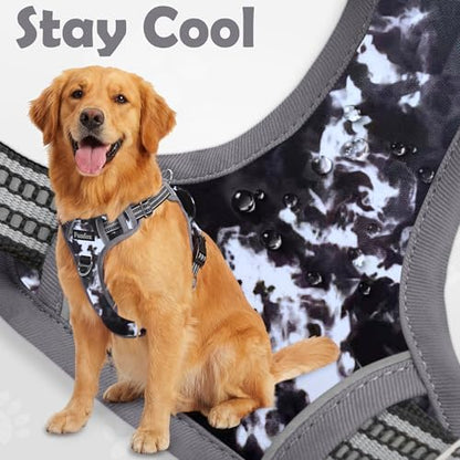 Funfox Dog Harness No Pull, Adjustable Pet Vest Harness, Super Soft Material with Vertical Handle Easy Control, Reflective Night Walking, 2 Leash Clips for Small Sized Dogs, Misty Gray, S - Image 5