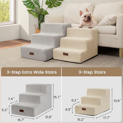 Aodisman Dog Stairs for Small Dogs,Wider 3-Step Pet Steps for Couch & Bed - Image 4