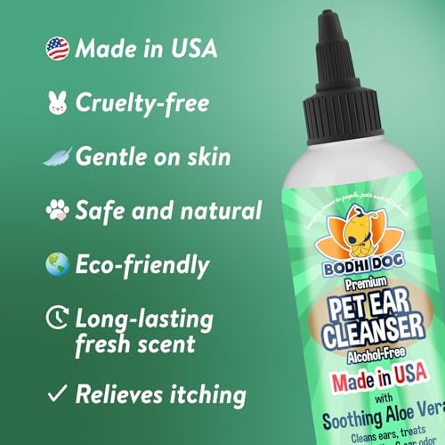 Bodhi Dog Ear Cleaner Solution for Dogs & Cats - Aloe Vera Ear Cleaning Treatment - Gentle, Alcohol-Free Cleanser - Reduces Wax, Odor, & Itching - Safe for Sensitive Skin (8 Fl Oz) - Image 2