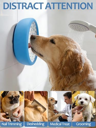 Dog Lick Bowl with Brush and Scraper, Anxiety Relief Lick Mat for Dogs, Non-Slip Freeze Licking Bowl Enrichment Puzzle Feeder for Distraction, BPA Free Silicone, Dishwasher Safe - Image 2