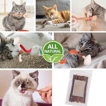 Kyouki Cat Toys Cat Chew Toys, Silvervine Sticks Catnip Rope Toys for Cats Teeth Cleaning, Kitten Dental Care, Kitty for Indoor Cats Increase Appetite,Enhances Oral & Dental Health (21 Pack) - Image 3