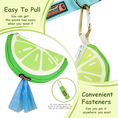 Dog Poop Bag Holder for Leash with Carabiner, Lime, Medium - Image 3