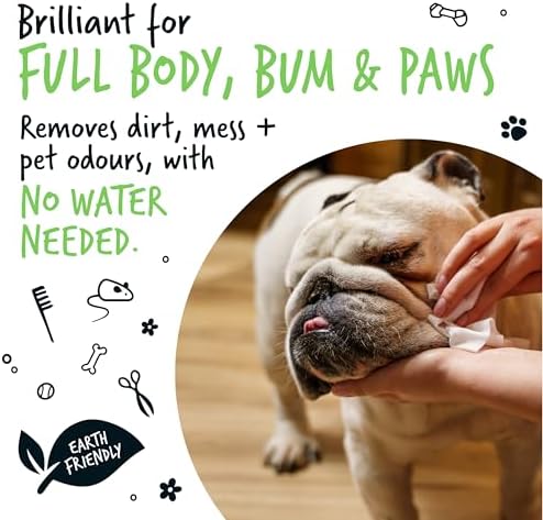BUGALUGS Dog Wipes, 100% Plastic Free Biodegradable pet Wipes for Full Body, Eye Wipes, Ear Wipes, Bum & Paws. 110 Sensitive Dog Grooming Wipes for Dogs, Puppy & cat Grooming (Fragrance Free) - Image 6