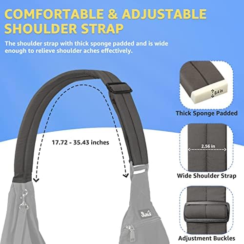 SlowTon Dog Carrier Sling - Thick Padded Shoulder Strap Adjustable, Grey M - Image 5
