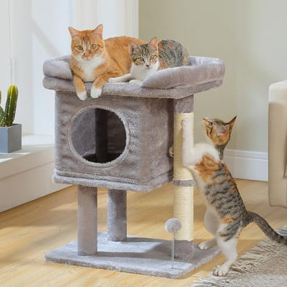 PAWZ Road 26" Cat Tree for Indoor Cats, Small Tower with 19X13”Bed by PAWZRoad