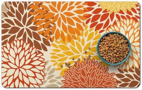 Dog Food Mat for Floors, Absorbent Pet Cat Food Bowl Mat, 16x24 in by QXWREL