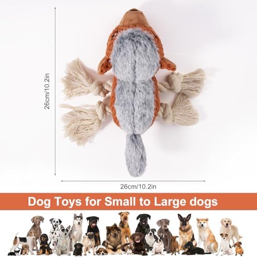 Letsmeet Dog Toys - Squeaky Interactive Plush Dog Toy with Rope, Chew Toy for Large Dogs, Small Dogs & Puppies - Tug of War Dog Toy for Aggressive Chewers, Pet Toys for Dogs - Image 7