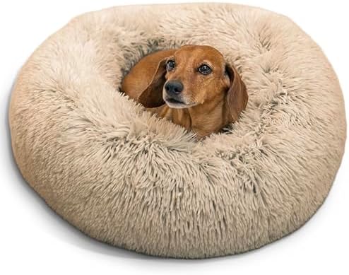 Best Friends by Sheri Original Calming Donut Dog Bed, Taupe, Small, 23" by BestFriendsbySheri