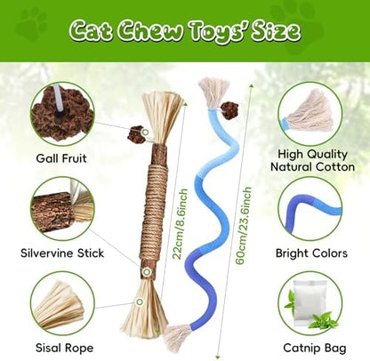 Silvervine Sticks for Cats & Cat Chew Rope Toys for Indoor Cats Dental Care Teeth Cleaning, Kitten & Cat Teething Toys for Health, Cat Chew Stick Suitable for All Breeds of Aggressive Chewers Cat 1 - Image 6