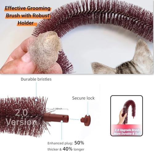 Happi N Pets Cat Self Groomer, Heavy Scratching Pad with Mouse Toy - Image 3