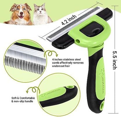 MIU COLOR Pet Grooming Brush, Deshedding Tool for Dogs & Cats, Apple Green - Image 2